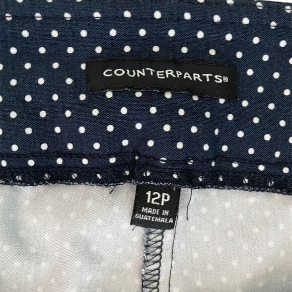 Navy Capris with small white polka dots - Picture 2 of 3